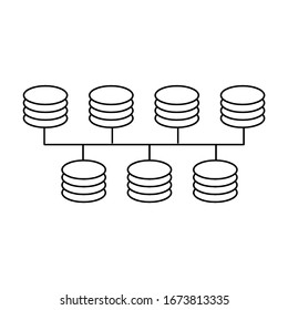 Computer network line icon, outline vector sign, linear style pictogram isolated on white. Symbol, logo illustration. Editable stroke. EPS10