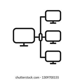 computer network. minimal thin line web icon. simple vector illustration outline. concept for infographic, website or app.