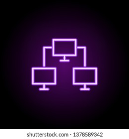 computer network neon icon. Elements of business set. Simple icon for websites, web design, mobile app, info graphics