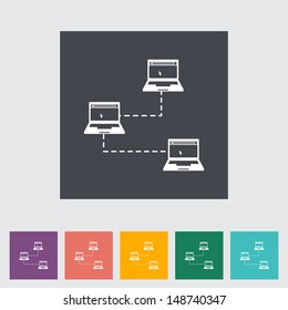 Computer network single flat icon. Vector illustration.