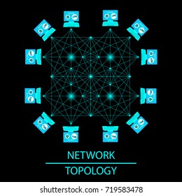 computer network. Star network design.