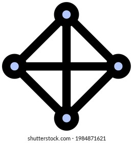 Computer Network Topology In Color Filled Outline Icon