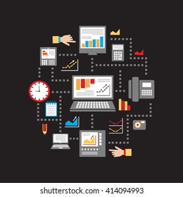 Computer network from a variety of different electronic , laptops, phones and other devices to communicate