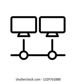 Computer network vector, Electronic device line style icon editable stroke