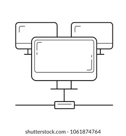 Computer network vector line icon isolated on white background. Computer network line icon for infographic, website or app.