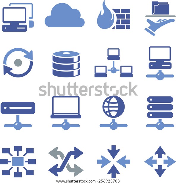 Computer Networking Icons Stock Vector (Royalty Free) 256923703