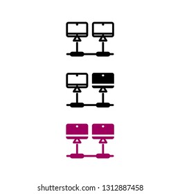 Computer Networking, line icon, outline vector sign, colored icon