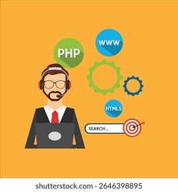 Computer Networking and programming icons and illustration Best EPS file for downloads