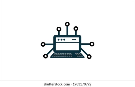 computer networking site icon logo design vector template illustration