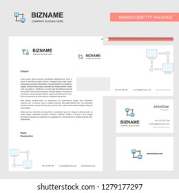 Computer networks Business Letterhead, Envelope and visiting Card Design vector template