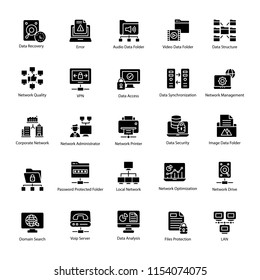 
Computer and Networks Glyph Icons
