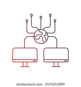 Computer Networks icon with white background vector stock illustration