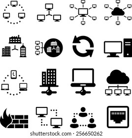 Computer Networks And Information Exchange Icons