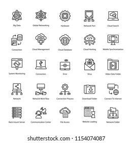 
Computer and Networks Line Icons Set 
