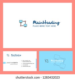 Computer networks Logo design with Tagline & Front and Back Busienss Card Template. Vector Creative Design