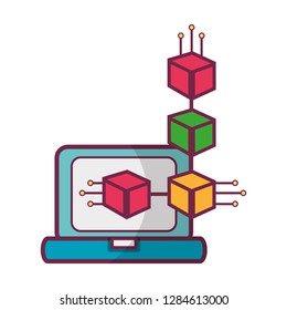 computer and nodes symbol