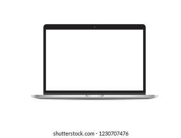 Computer notebook mockup vector on white background