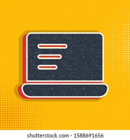 computer, notebook pop art, retro icon. Vector illustration of pop