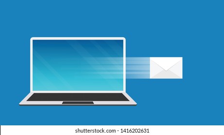 computer notebook vector. wallpaper. free space for text. copy space. mail vector.