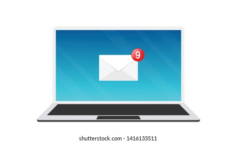 computer notebook vector. white background. wallpaper. free space for text. copy space.