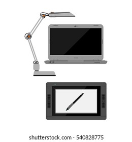 Computer office equipment vector