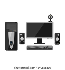 Computer office equipment vector