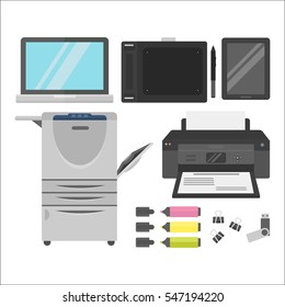 Computer office equipment vector