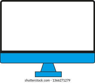 computer office workstation design on white background