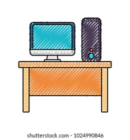 computer on desk design