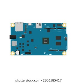 Computer on Module (CoM) for Wearable Devices and IoT vector illustration, visually representing a specialized module