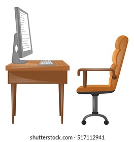 Computer on the table illustration