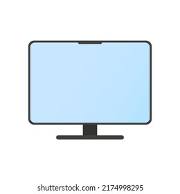 Computer on a white background. Vector illustration.