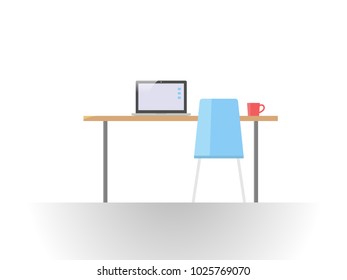 Computer on workplace in modern office