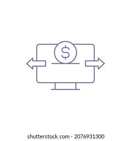 computer online fund collection icon vector