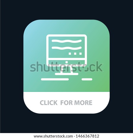 Computer, Online, Marketing Mobile App Button. Android and IOS Line Version. Vector Icon Template background