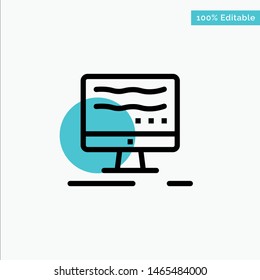Computer, Online, Marketing turquoise highlight circle point Vector icon. Vector Icon Template background