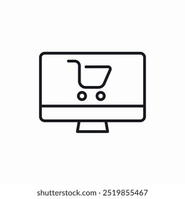 computer online shopping icon sign vector