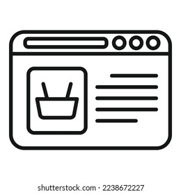 Computer online store icon outline vector. Sale shop. Web card
