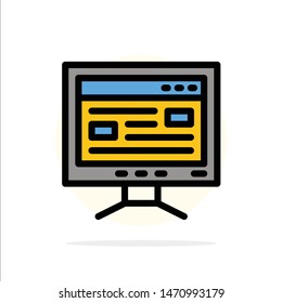 Computer, Online, Study, Education Abstract Circle Background Flat color Icon. Vector Icon Template background