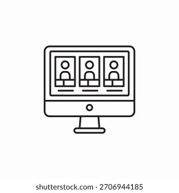 vetor de sinal de ícone de voto online do computador