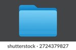 computer open data folder vector icon set in white and blue color. desktop save file ui symbol. information document organize folder sign.
