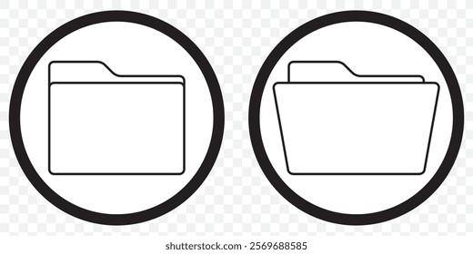 computer open data folder vector icon set in black, yellow and blue color. desktop save file ui symbol. information document organize folder sign. eps 10.