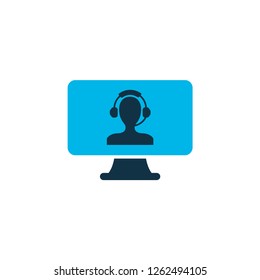 Computer operator icon colored symbol. Premium quality isolated assistant element in trendy style.