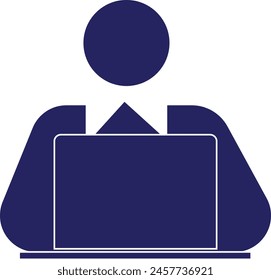 Computer operator vector icon work done icon eps 10 