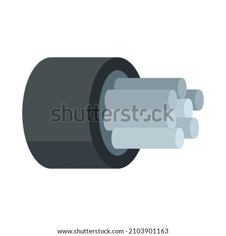 Computer optical fiber icon. Flat illustration of computer optical fiber vector icon isolated on white background