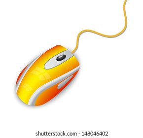 Computer optical mouse on white background. 3d 