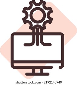 Computer optimisation, illustration, vector on a white background.