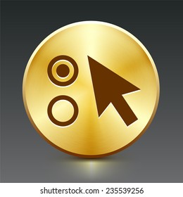 Computer Options on Gold Round Button
