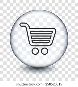 Computer Options Shopping Cart on Transparent Round Buttons