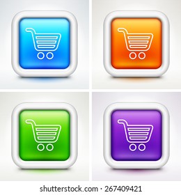 Computer Options Shopping Cart on Multi Color Square Buttons